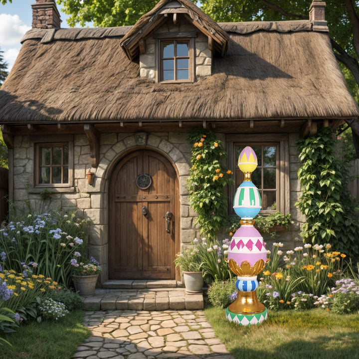 Black & White or Festive-Colored Easter Finial - 6.5ft Tall