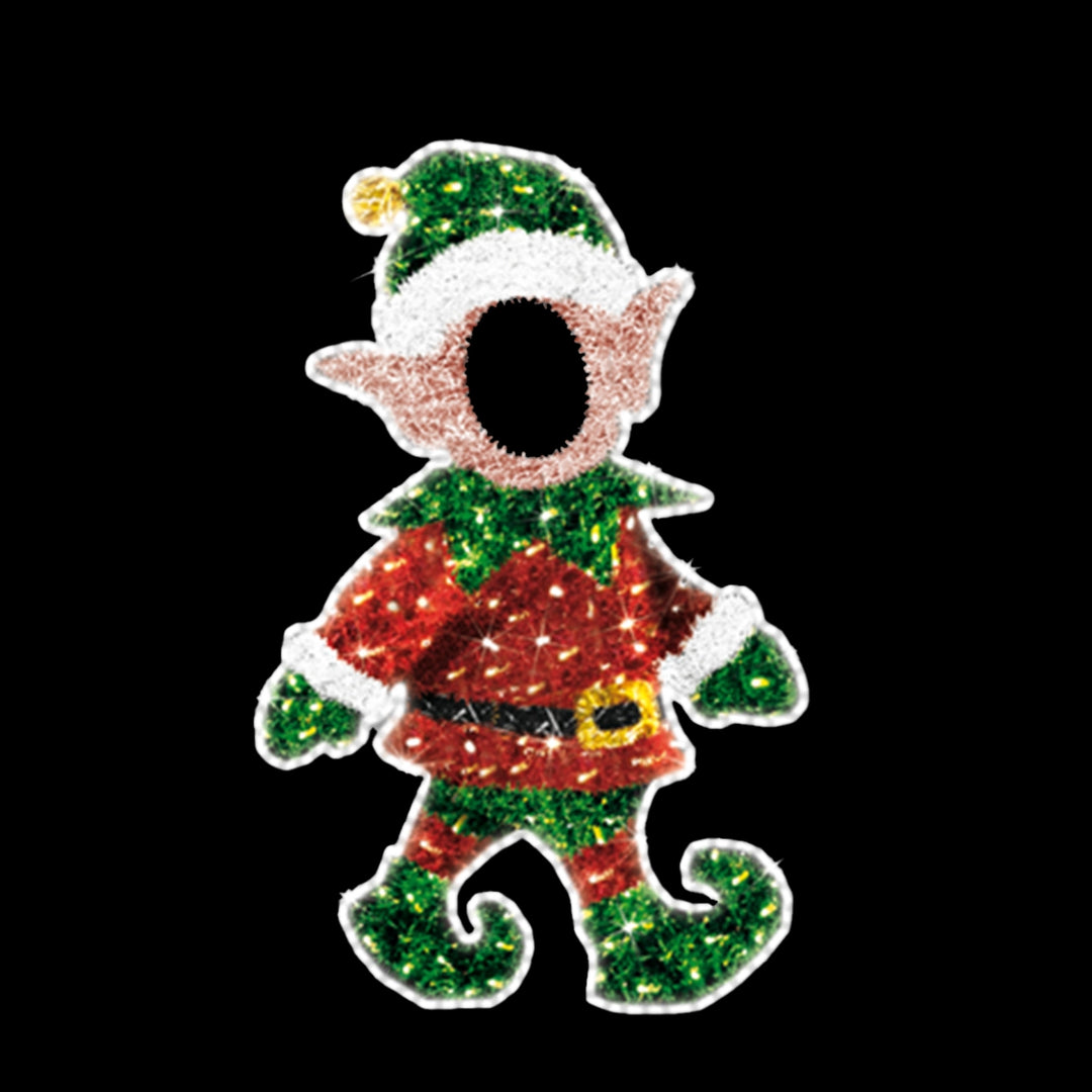2D Red and Green Elf Photo Op 5.7'