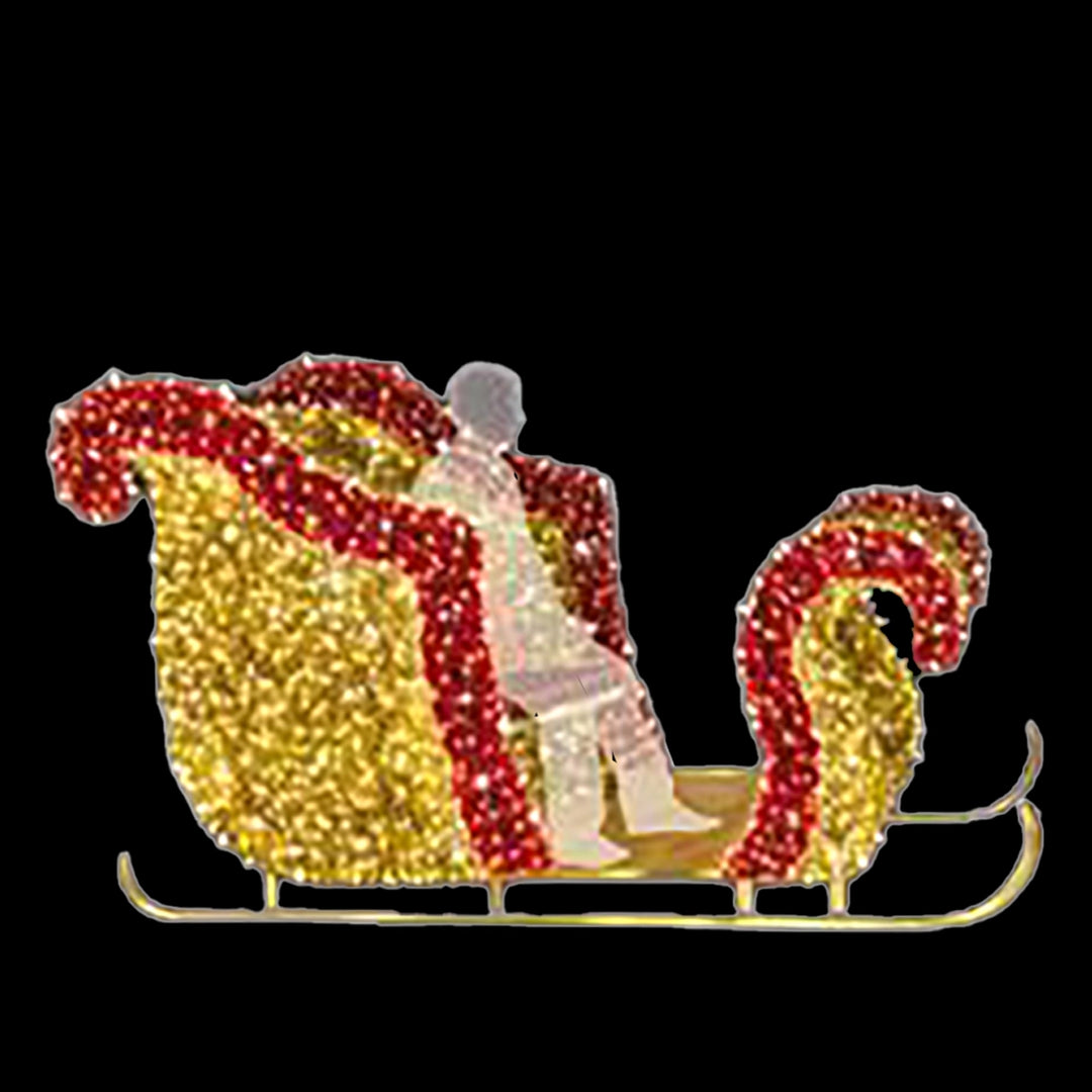 3D Sleigh, Gold/Red