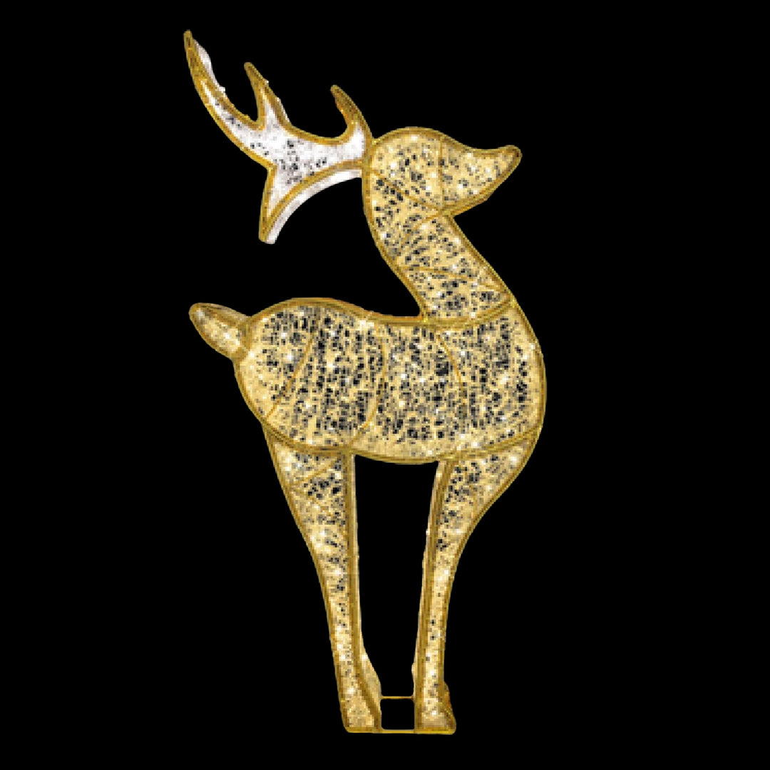 3D Deer, gold ,Warm White 7.1'
