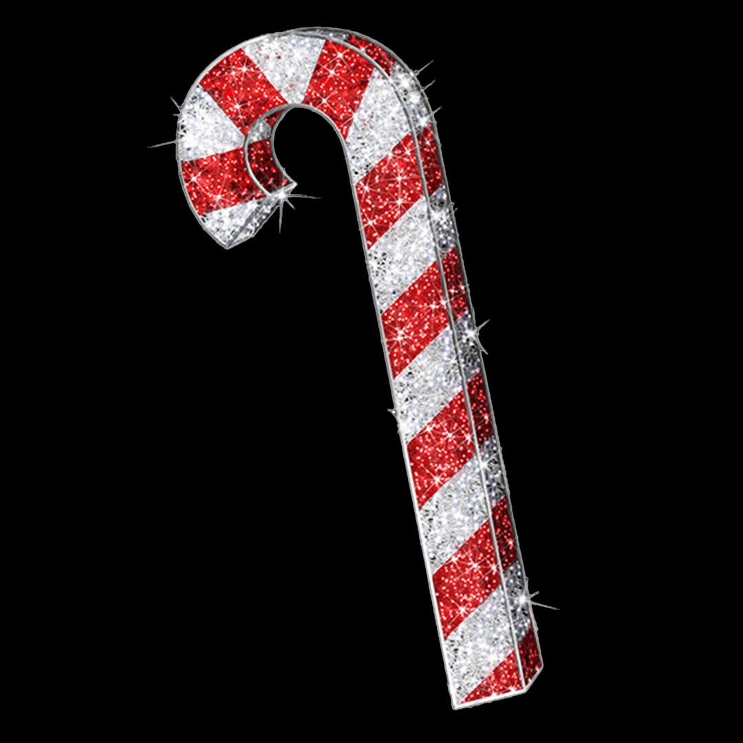 3D Candy Cane, 7.2' x 2.3' x 8", LED Lights