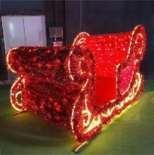 3D Red Santa Sleigh 5'