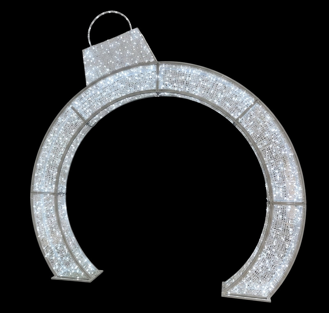 3D Silver Ornament Walk Though , CW , 11.8'