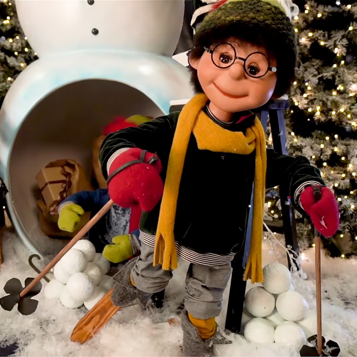 Liam on skis - Standing
