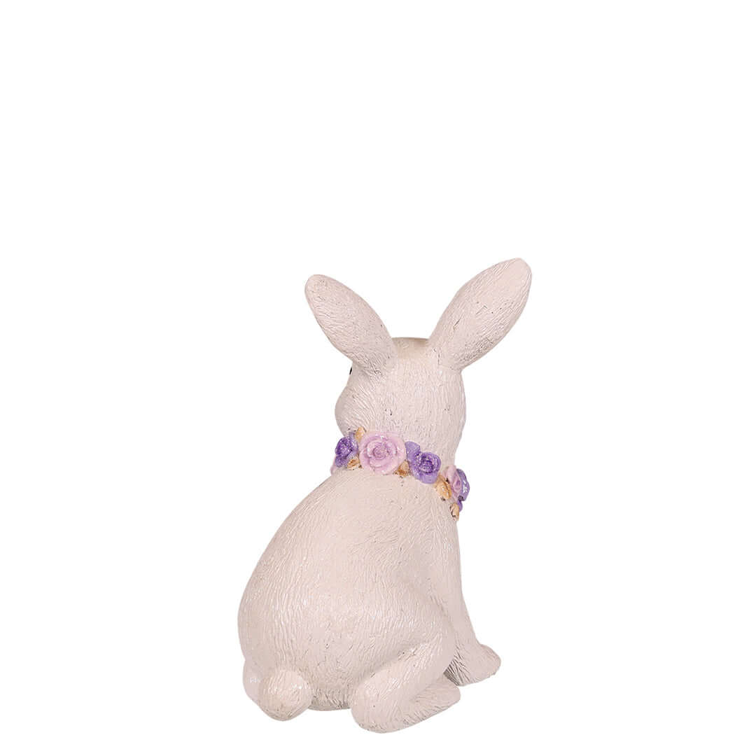 bunny statue with necklace for easter decoration back view