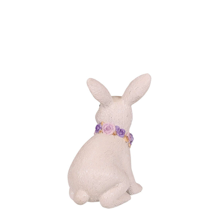 bunny statue with necklace for easter decoration back view