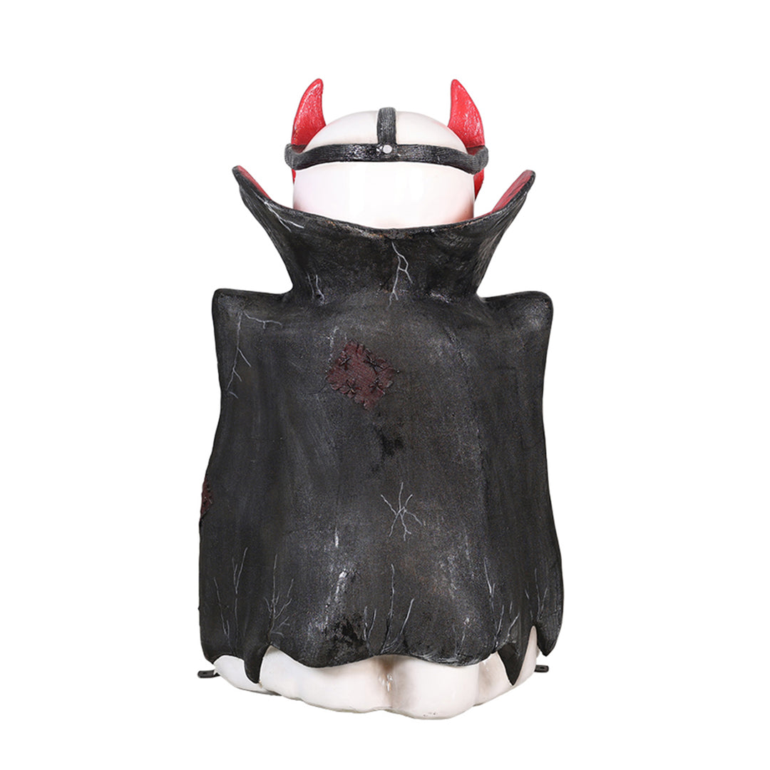 ghost wearing a devil mask back view