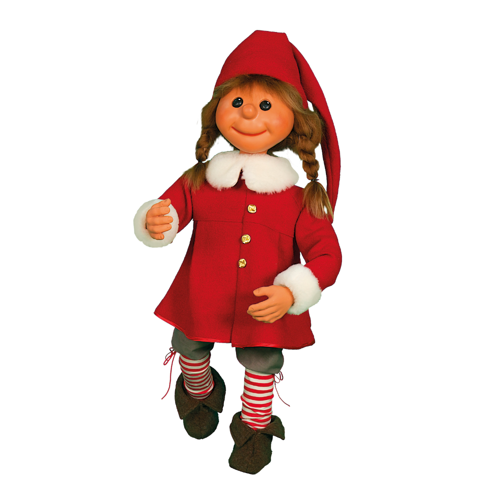 Puppet Girl Santa, Standing on One Leg