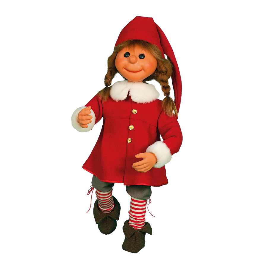 Puppet Girl Santa, Standing on One Leg