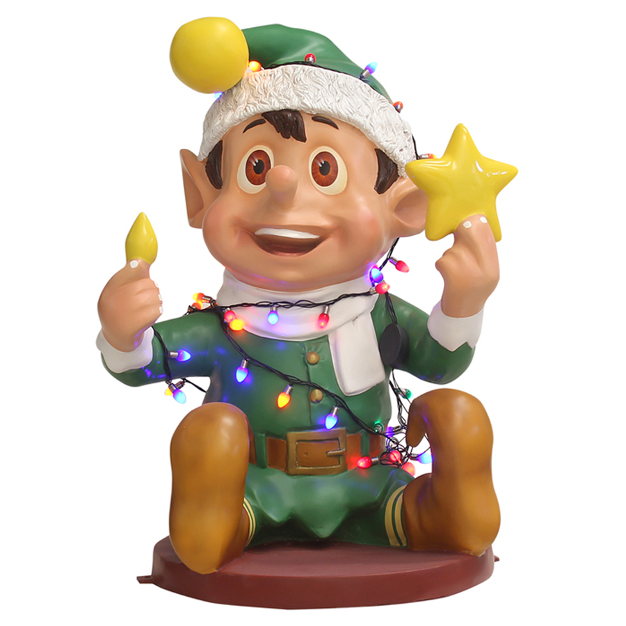 playing santa elf with lights