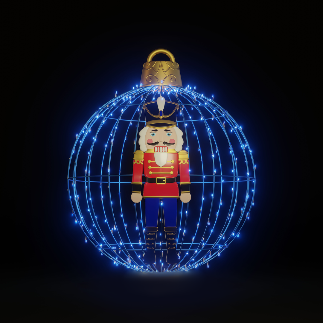 Christmas Ball Nutcracker 4ft. Blue - Hanging