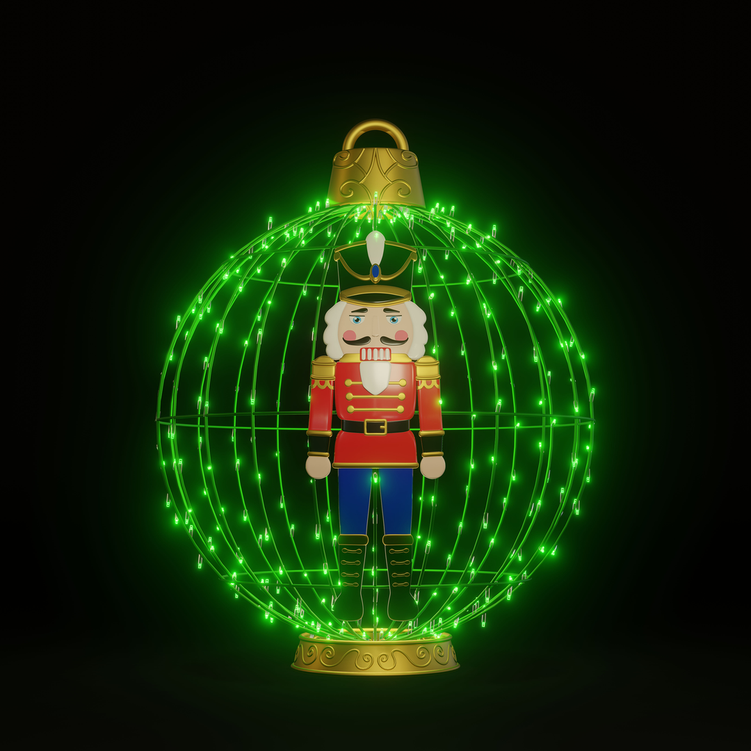 Christmas Ball Nutcracker 4ft. Green - Standing