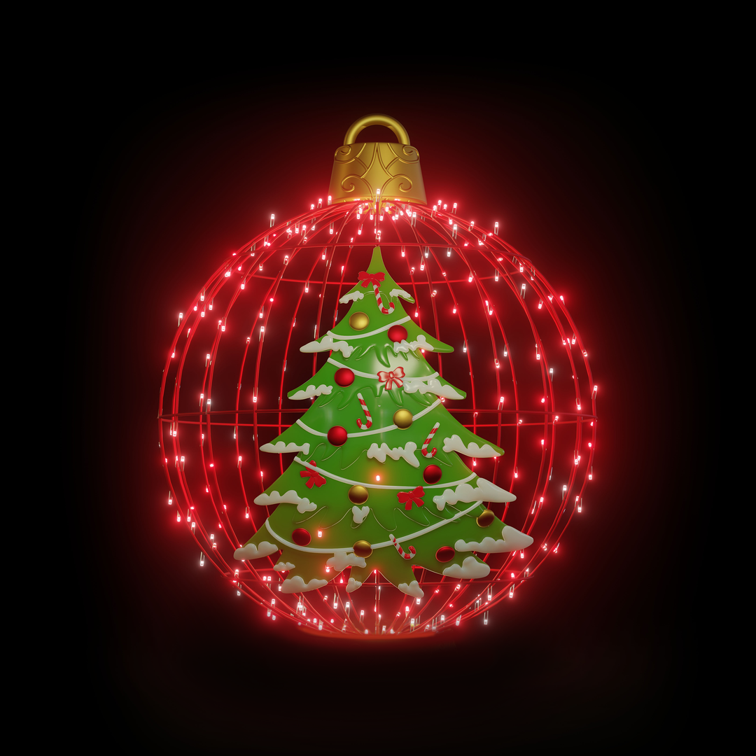 Christmas Ball Christmas Tree 4ft. Red - Hanging