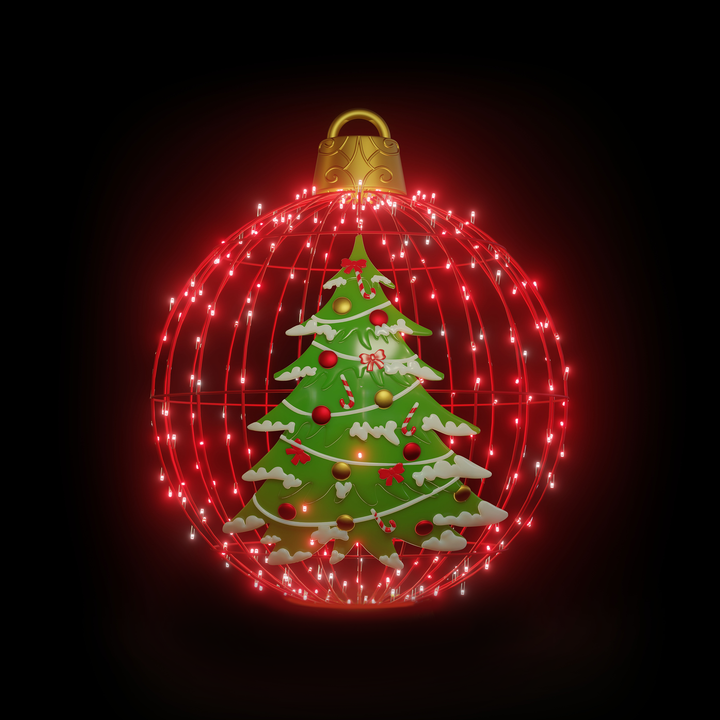 Christmas Ball Christmas Tree 4ft. Red - Hanging