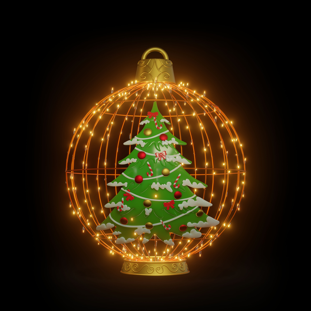 Christmas Ball Christmas Tree 4ft. Orange - Standing