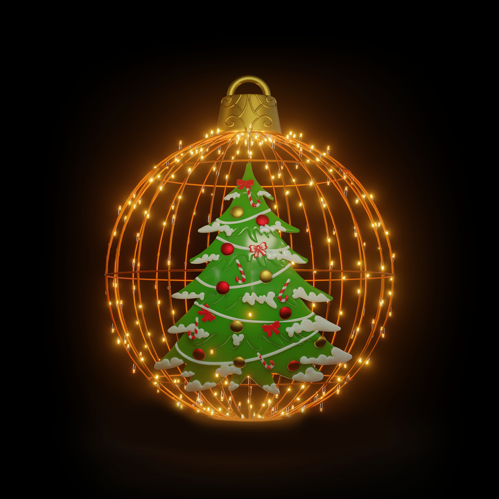 Christmas Ball Christmas Tree 4ft. Orange - Hanging