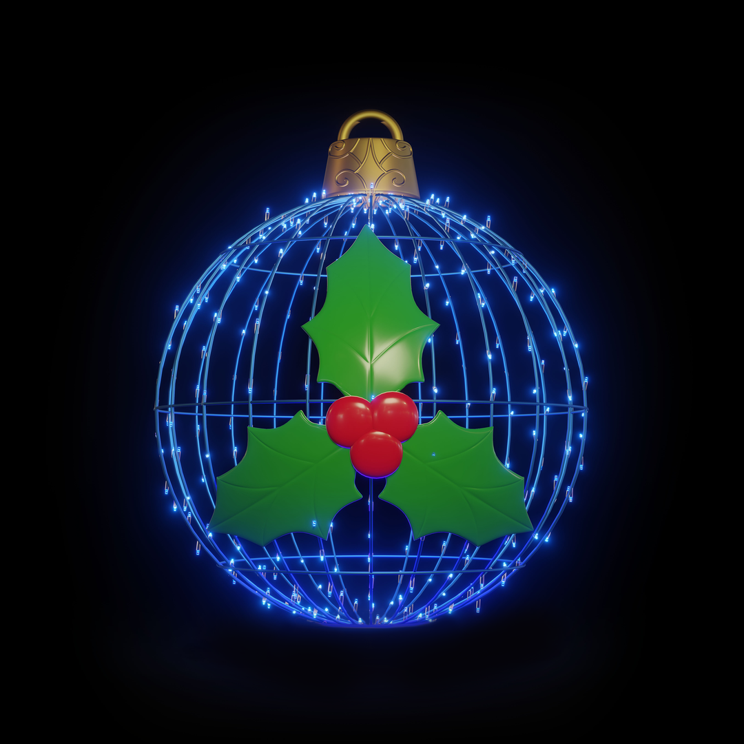 Christmas Ball Mistletoe 4ft Blue - Hanging