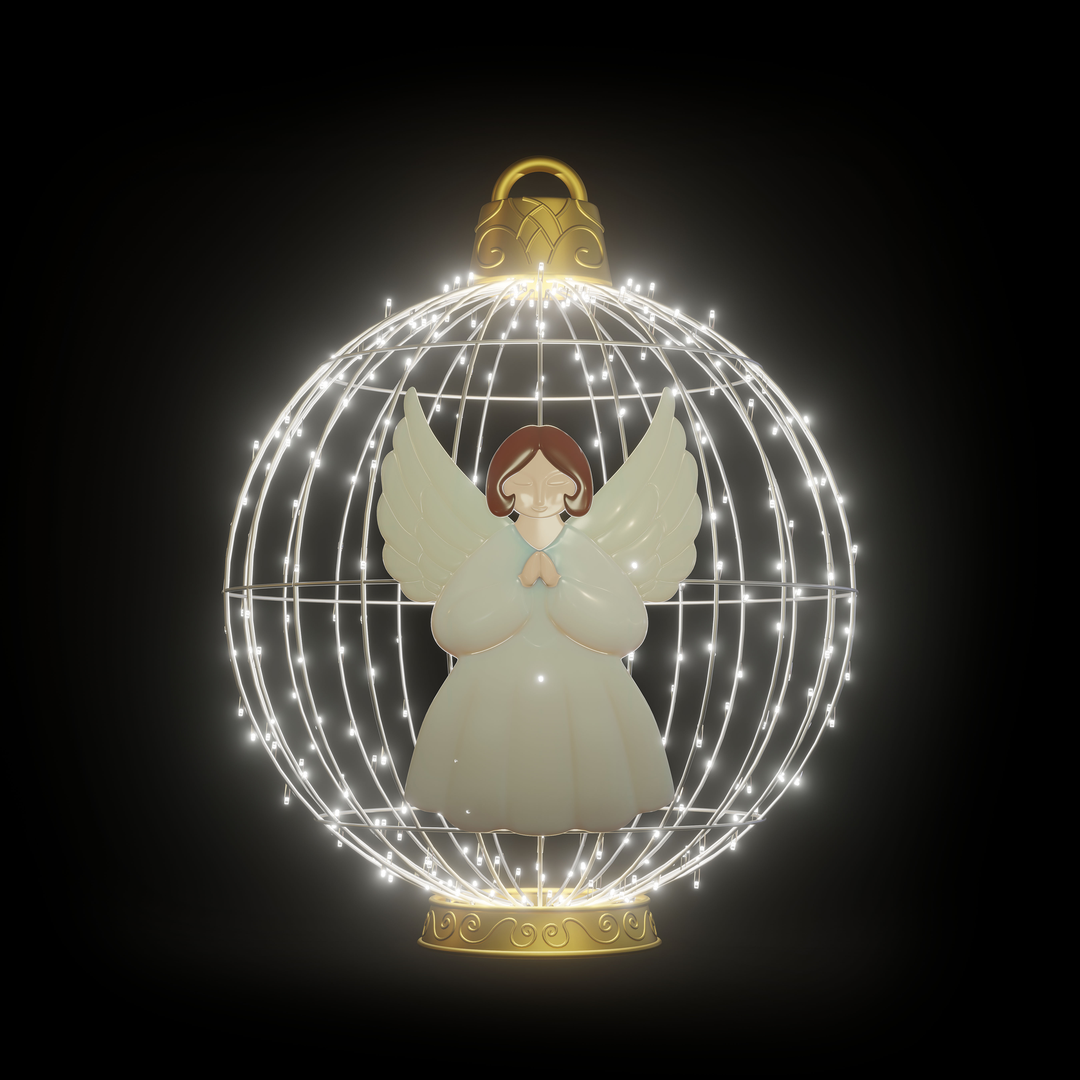 Christmas Ball "Angel" 4ft Cold White - Standing