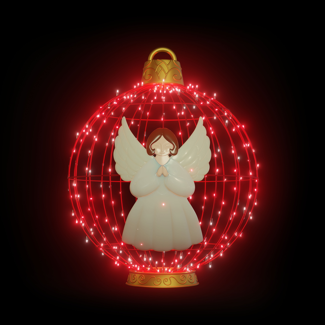 Christmas Ball "Angel" 4ft Red - Standing