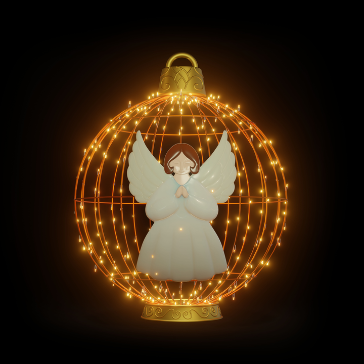 Christmas Ball "Angel" 4ft Orange - Standing