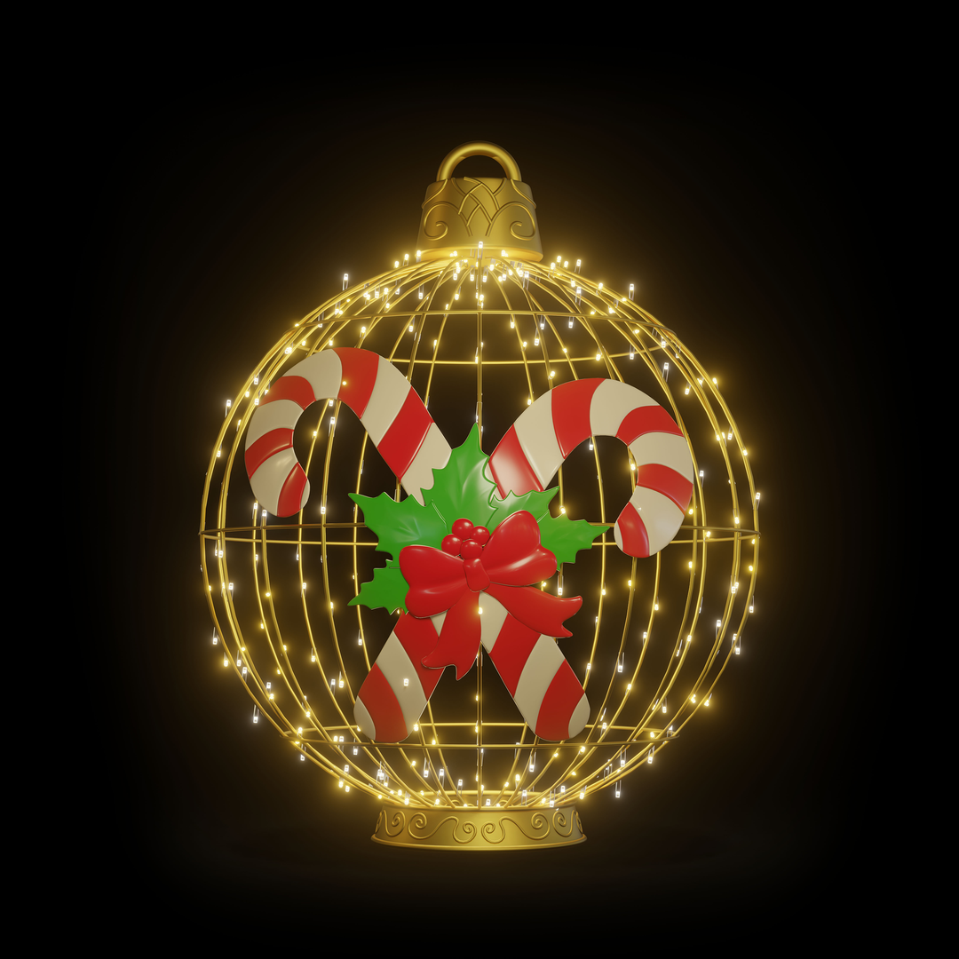 Christmas Ball Candy Cane 4ft Warm White - Standing