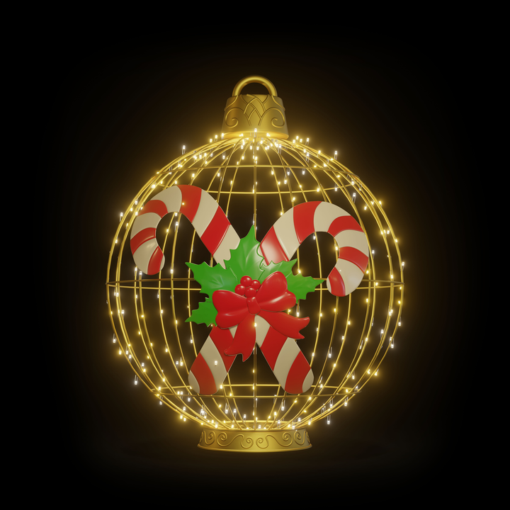 Christmas Ball Candy Cane 4ft Warm White - Standing