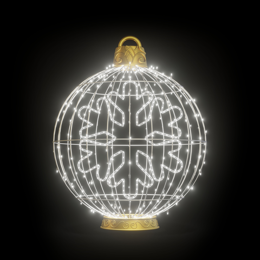 Christmas Ball "Snowflake" 4ft Cold White - Standing