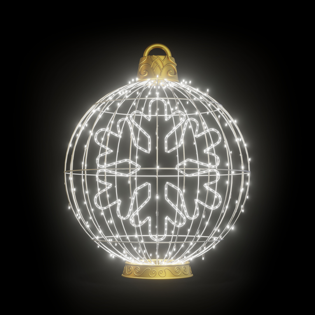 Christmas Ball "Snowflake" 4ft Cold White - Standing