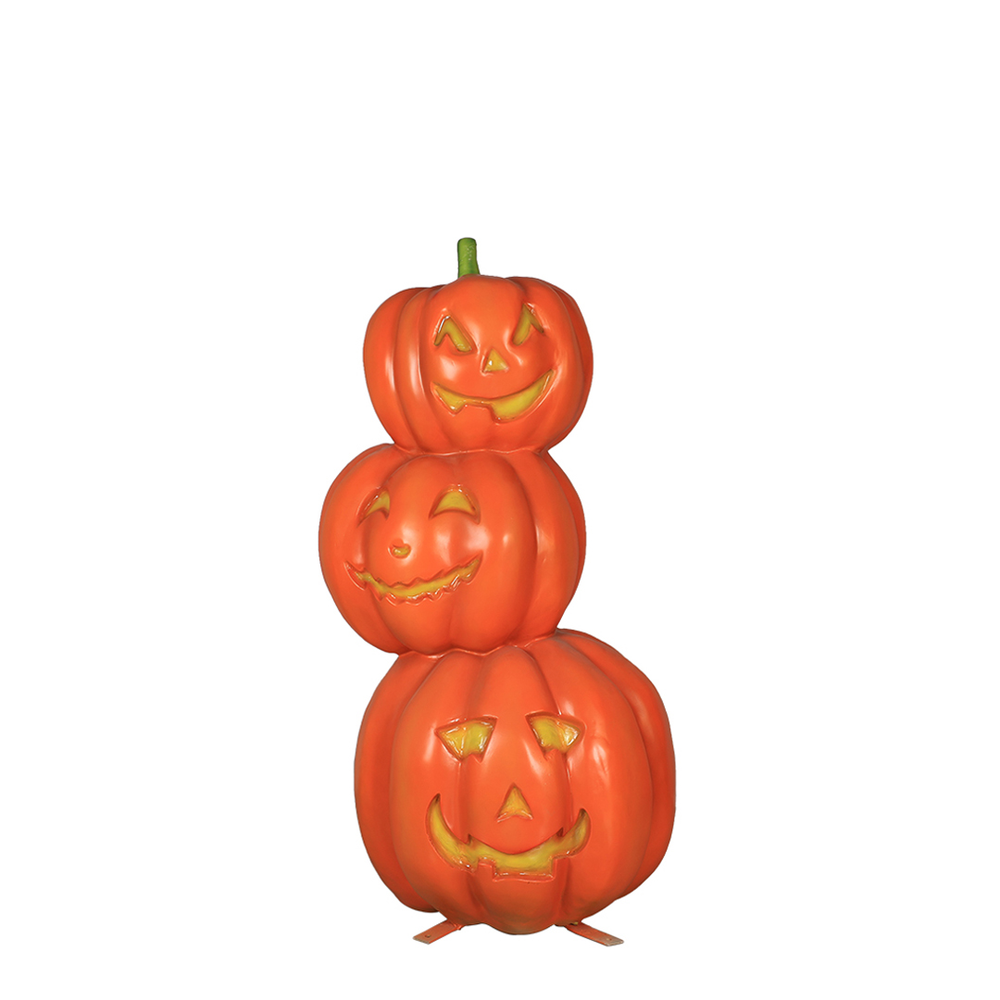 Illuminated Pumpkin Tower (3 Stacks)